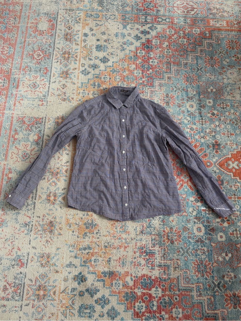 J. McLaughlin Lois plaid/gingham cotton button down shirt